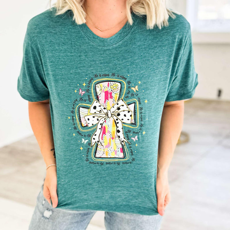 PREORDER He Is Risen Cross Easter Egg Tee