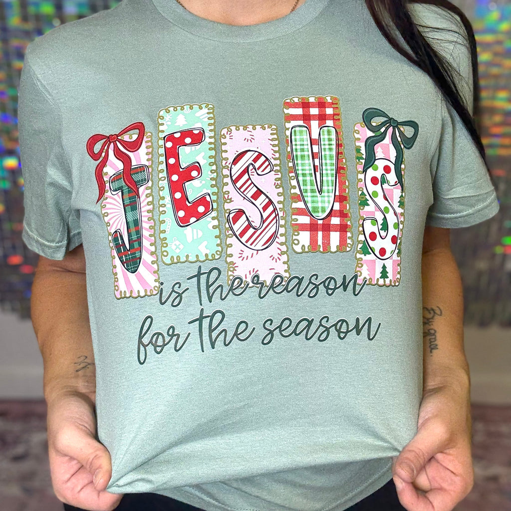 Jesus is the Reason for the Season Bow Tee