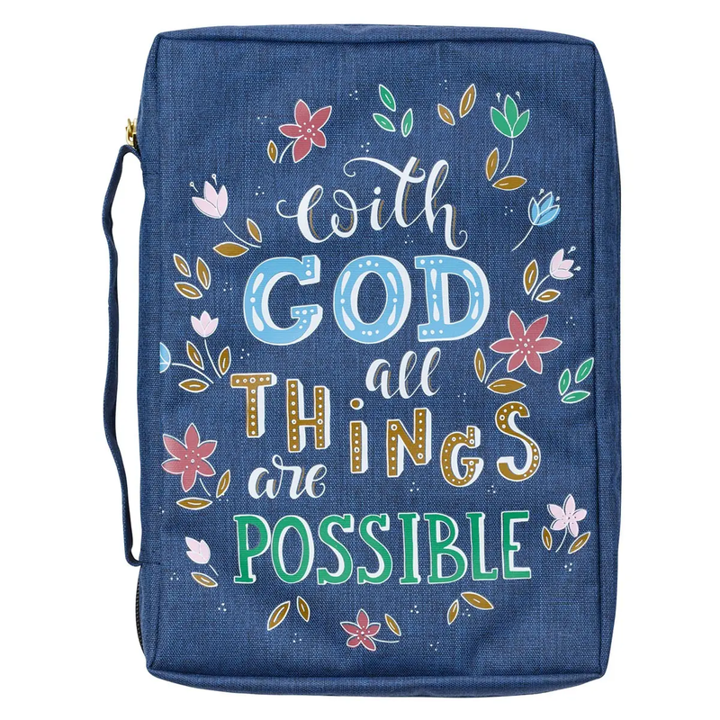 With God All Things Are Possible Floral Value Bible Cover