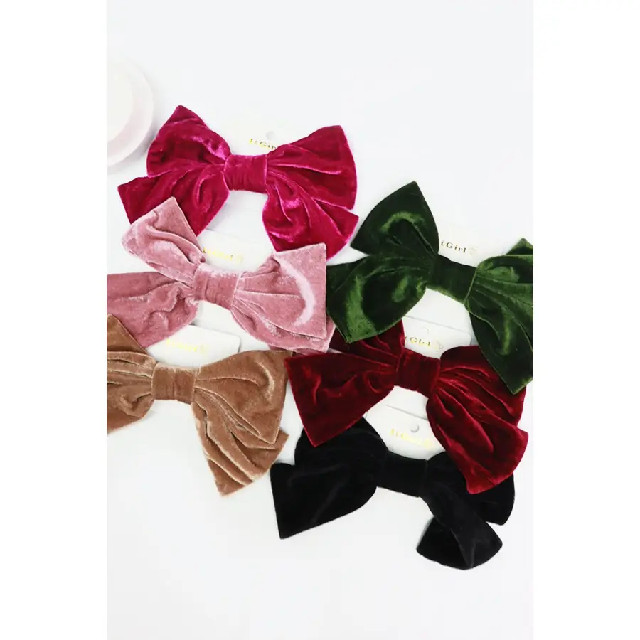 Fall Girl Large Velvet Bow Clip