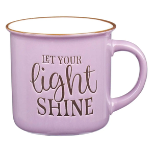 Mug Camp Purple/White Let Your Light Shine