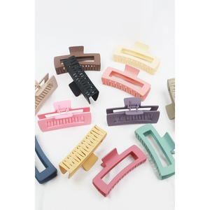 Cool Tone Jumbo Matte Rectangle Hair Claw Clip