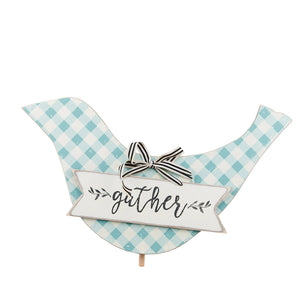 Gather Gingham Bird - Welcome Board Topper
