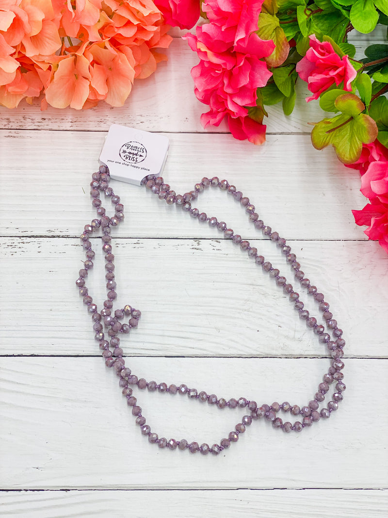 Hydrangea Dusty Lavender - Beaded Necklace 60
