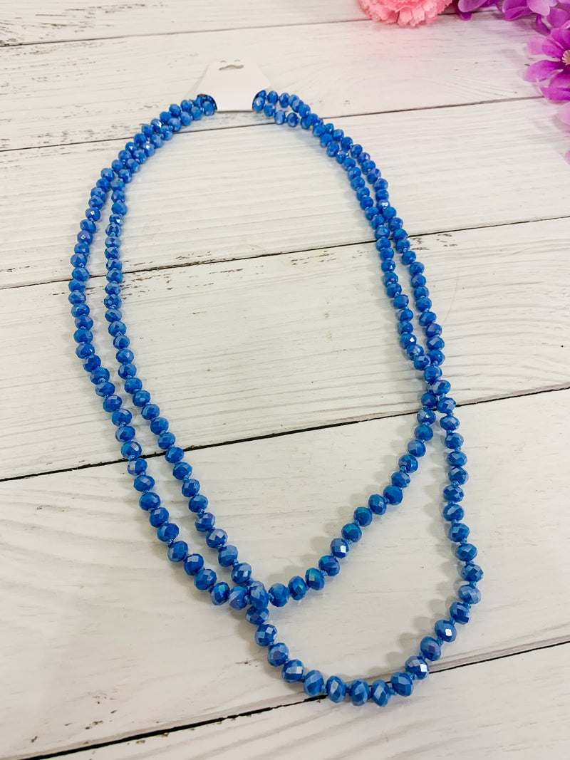 Cornflower Blue - Beaded Necklace 60