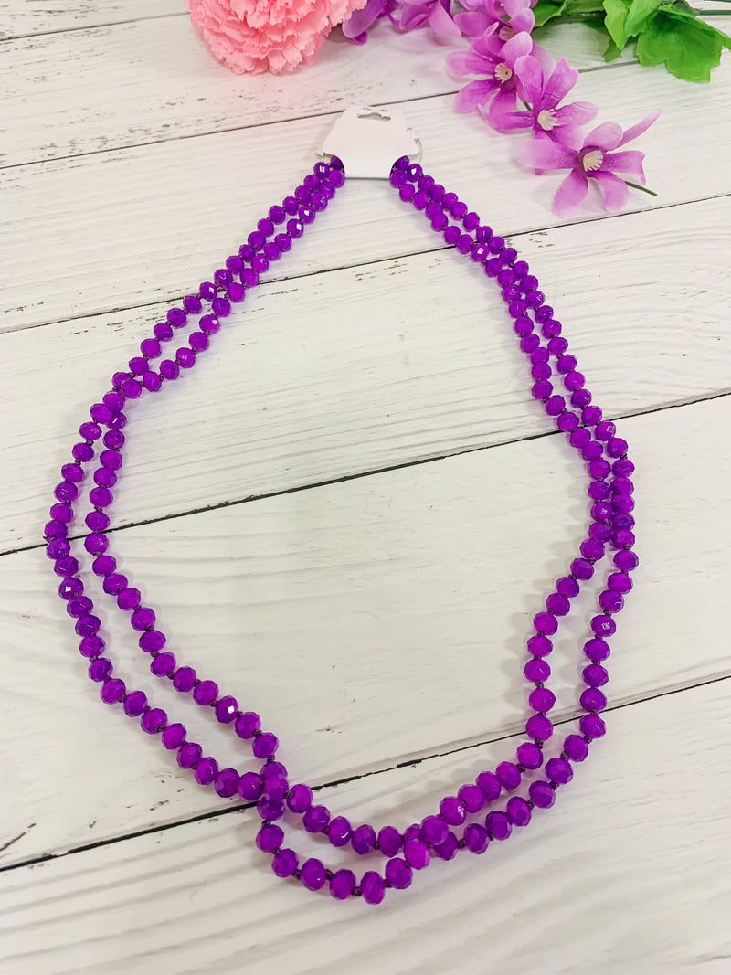 Purple Majesty - Beaded Necklace 60
