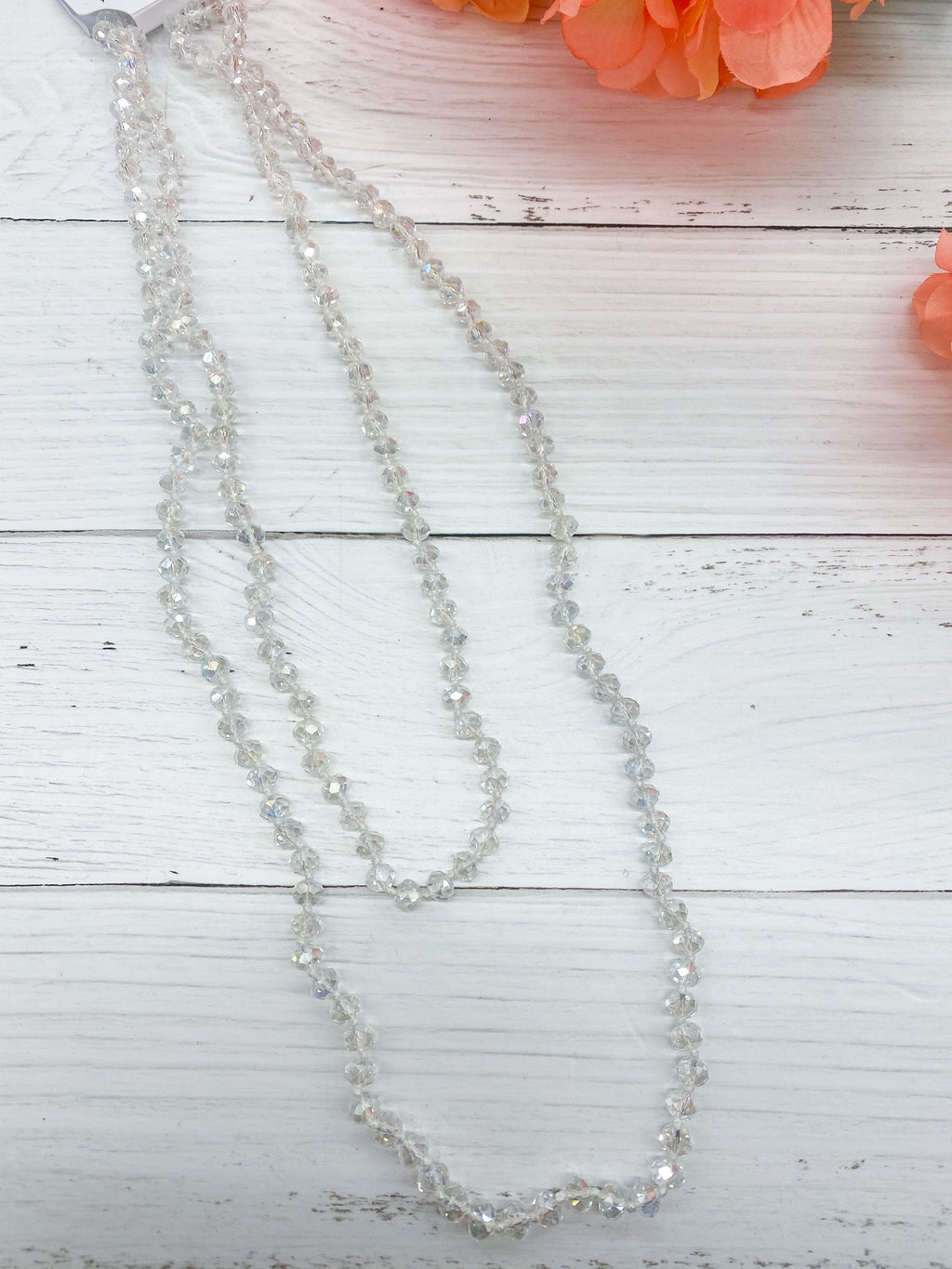 Crystal Clear - Beaded Necklace 60"
