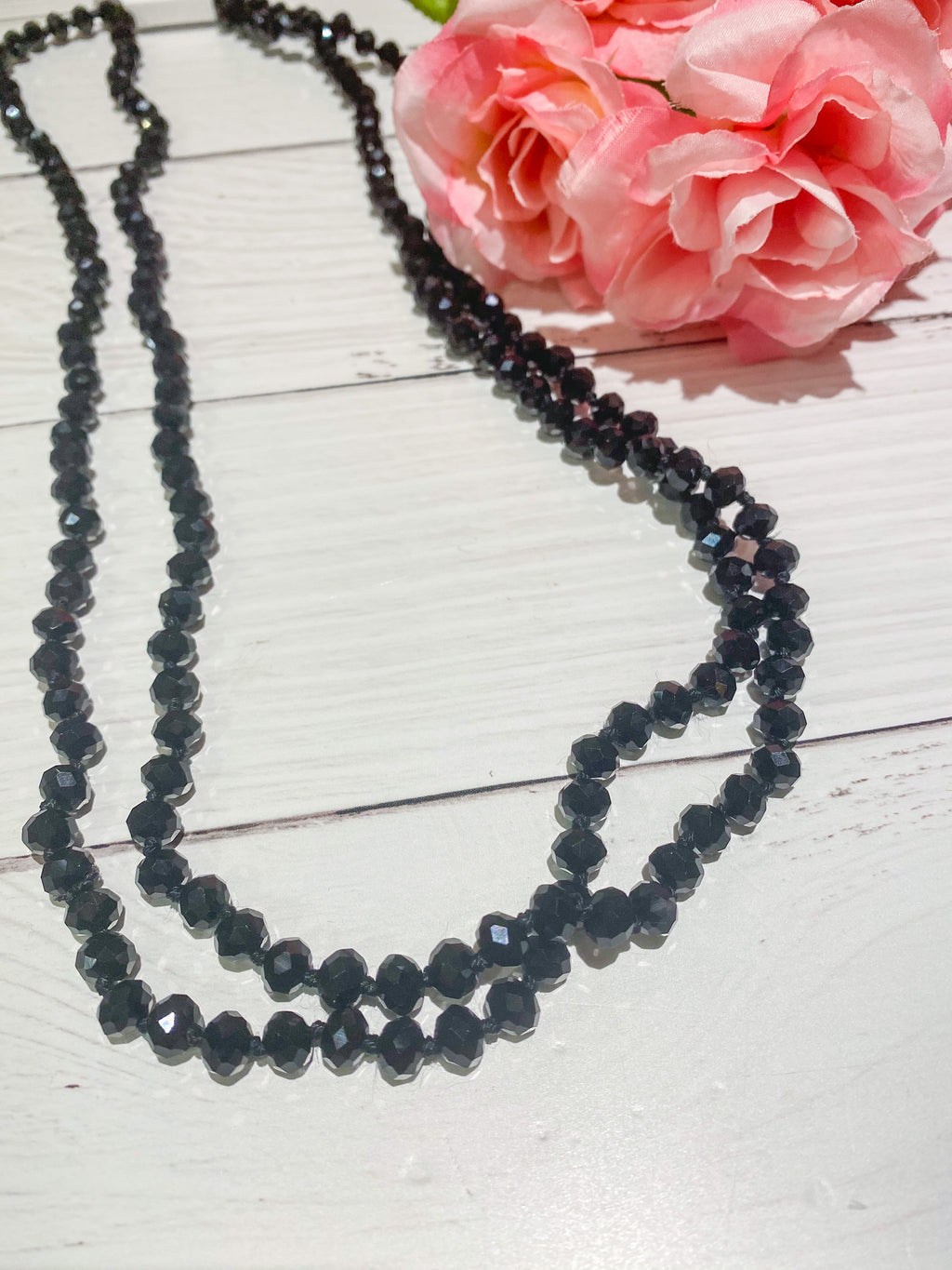 Classic Black - Beaded Necklace 60"