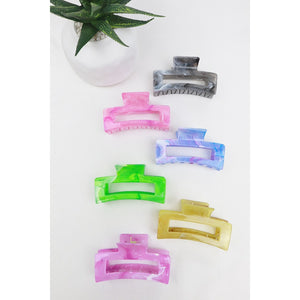 The Lucy - Marbled Square Hair Claw Clip